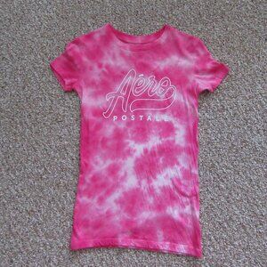 Women's Aeropostale Classic Crew Pink Tie Dye Short Sleeve T-Shirt Size XS